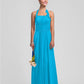 Sheath / Column Bridesmaid Dress Halter Neck Sleeveless Floor Length Chiffon with Pleats / Ruched