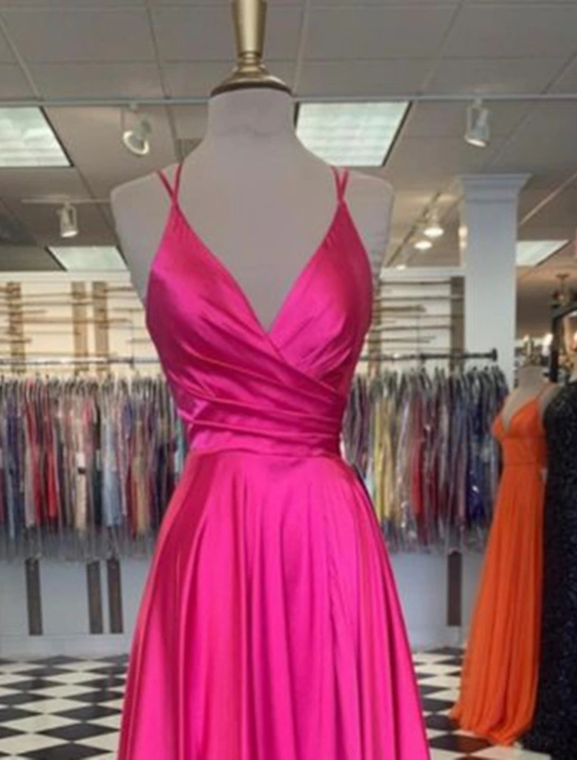 A-Line Prom Dresses Sexy Dress Formal Wedding Guest Floor Length Sleeveless Spaghetti Strap Bridesmaid Dress Charmeuse
