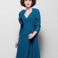 A-Line Mother of the Bride Dress Wrap Included V Neck Knee Length Chiffon 3/4 Length Sleeve with Criss Cross Side Draping