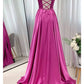 A-Line Wedding Guest Dresses Sexy Dress Party Wear Sweep / Brush Train Sleeveless Sweetheart Cotton Backless Crisscross Back with Glitter Ruched