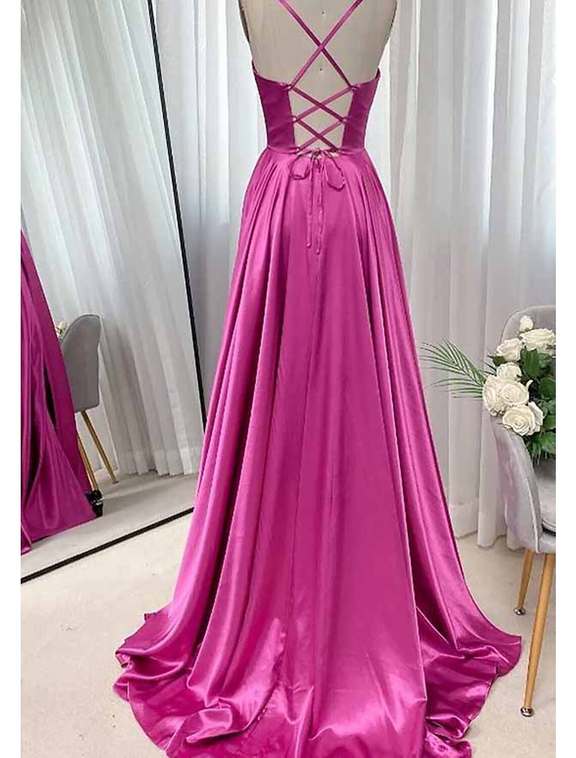 A-Line Wedding Guest Dresses Sexy Dress Party Wear Sweep / Brush Train Sleeveless Sweetheart Cotton Backless Crisscross Back with Glitter Ruched