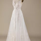A-Line Tulle Criss-Cross Straps Back Wedding Dress Off Shoulder