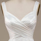 Neck Sweep Train Wedding Dress Pure Color