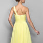 Sheath / Column Minimalist Dress Holiday Sweep / Brush Train Sleeveless One Shoulder Georgette with Criss Cross