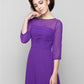 A-Line Mother of the Bride Dress Elegant Scoop Neck Ankle Length Chiffon 3/4 Length Sleeve