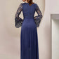 Two Piece Sheath / Column Mother of the Bride Dress Formal Wedding Guest Elegant V Neck Knee Length Chiffon Lace Long Sleeve