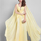 Sheath / Column Elegant Dress Wedding Guest Court Train Sleeveless Plunging Neck Georgette V Back with Criss Cross Side